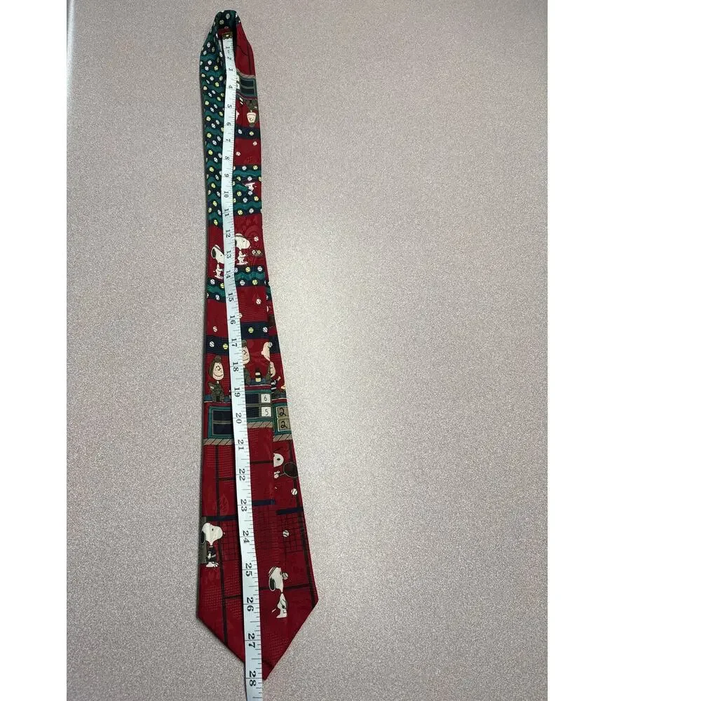 Snoopy Peanuts Tennis Tie Red Charlie Brown Woodstock Novelty
